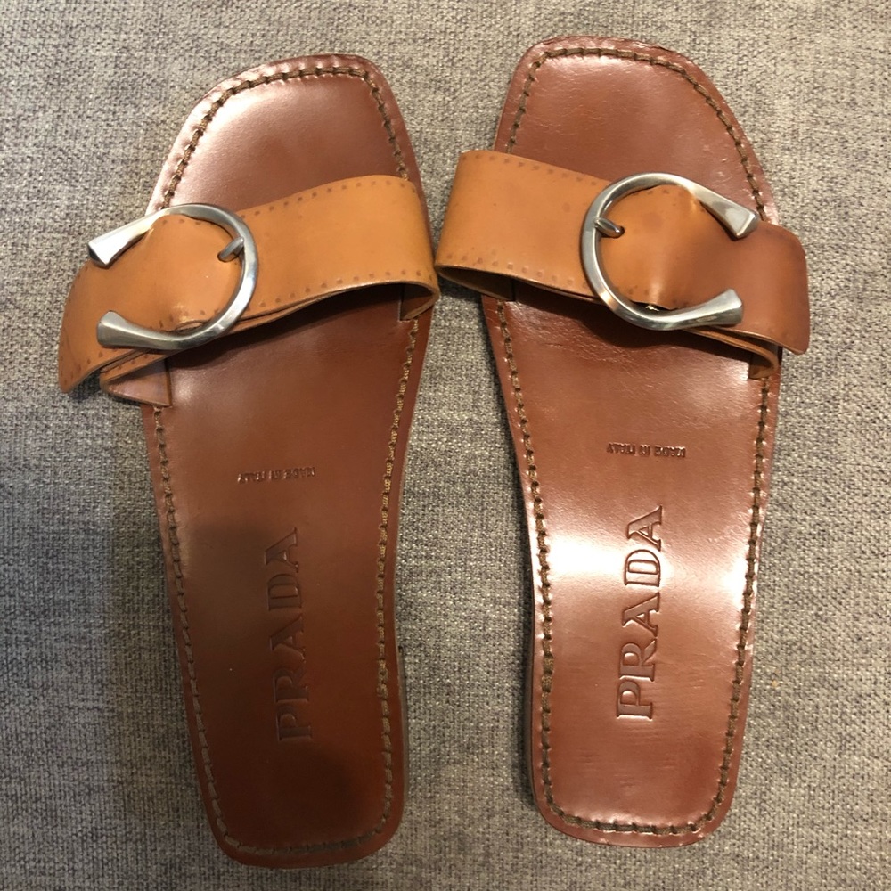 Prada vintage horseshoe buckle sandals